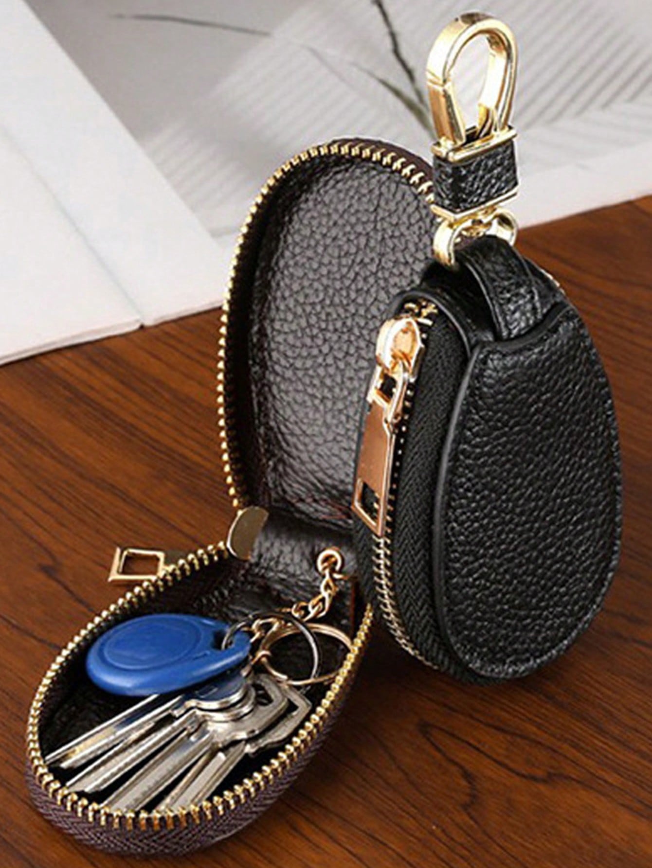 1pc Portable Elliptical Keybag Keychains, Large Capacity Multi Functional General Motors Key Waist Buckle Bag For Men And Women, Universal Keybag Key Chain, Car Keyring, Back To School Gift (Please No