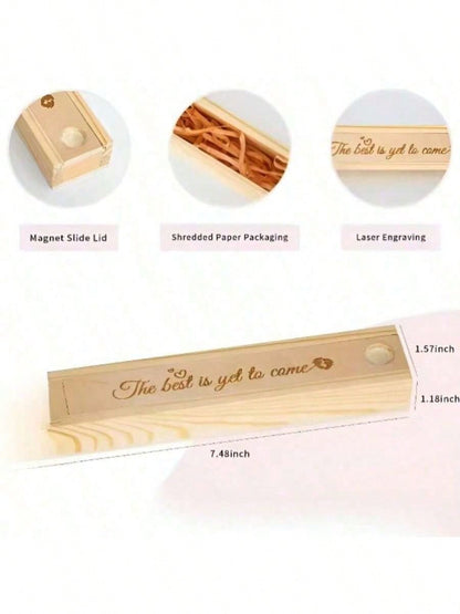 1pc Pregnancy Announcement Creative Pregnancy Test Display Box, Wooden Memory Box For Storing Jewelry, Pregnancy Announcement Gift, Baby Shower Decoration (Pregnancy Test Kit Not Included) (Includes R