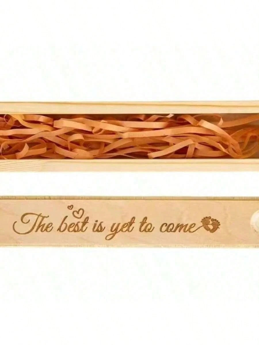 1pc Pregnancy Announcement Creative Pregnancy Test Display Box, Wooden Memory Box For Storing Jewelry, Pregnancy Announcement Gift, Baby Shower Decoration (Pregnancy Test Kit Not Included) (Includes R