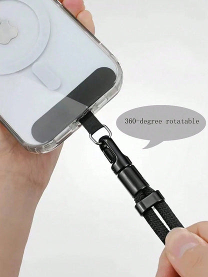 1pc Premium 360° Rotating Anti-Drop Phone Lanyard, Adjustable Wrist Strap, Unisex Short Rotating Self-Locking Wrist Rope