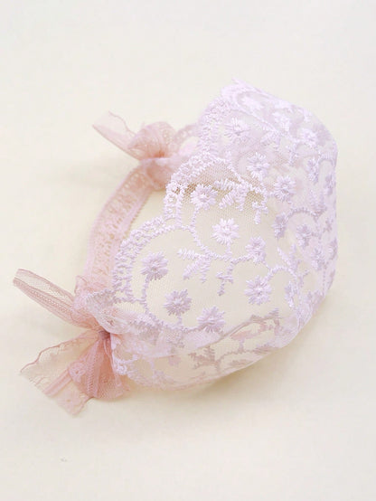 1pc Princess Lace Headband, Vintage Style Wide-Brim Baby Headband For Daily Wear And Photo Shoot