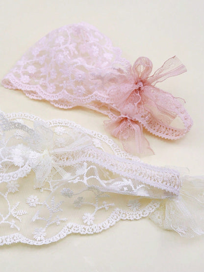 1pc Princess Lace Headband, Vintage Style Wide-Brim Baby Headband For Daily Wear And Photo Shoot