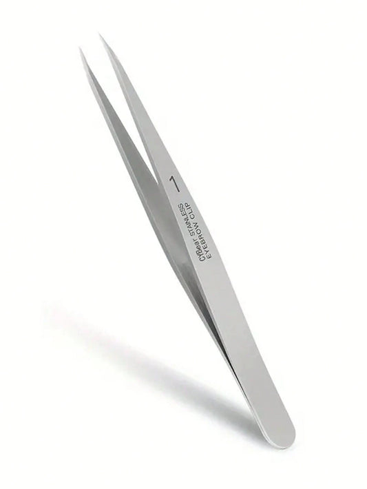 1pc Professional Stainless Steel Precision Tweezers, Suitable For Facial Hair, Splinters, Ingrown Hairs- Odorless, High Accuracy Grip