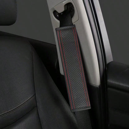 1pc PU Leather Embossed Car Seat Belt Cover, All Season Universal Auto Interior Accessories,Car Accessories