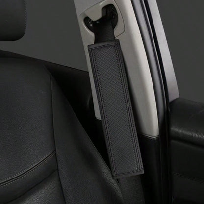 1pc PU Leather Embossed Car Seat Belt Cover, All Season Universal Auto Interior Accessories,Car Accessories