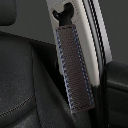 1pc PU Leather Embossed Car Seat Belt Cover, All Season Universal Auto Interior Accessories,Car Accessories