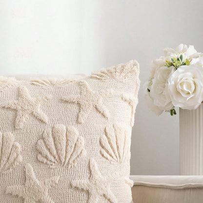 1pc Quilted Floral Plush Pillow Cover, Modern Style, Suitable For Home Decor In Living Room, Bedroom, Sofa, All Season
