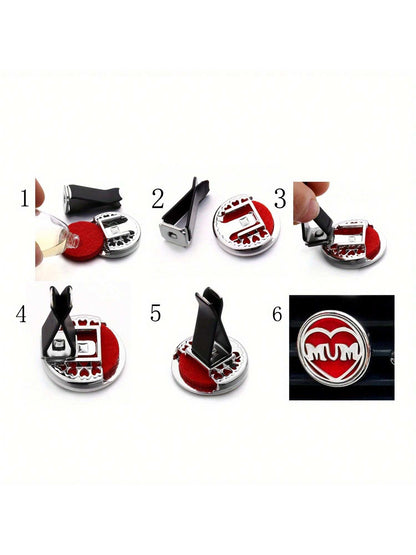 1pc Refillable Car Air Freshener Perfume Diffuser Clip, Auto Air Vent Car Interior Accessories, Car Aromatherapy Diffuser With 10pcs Pads