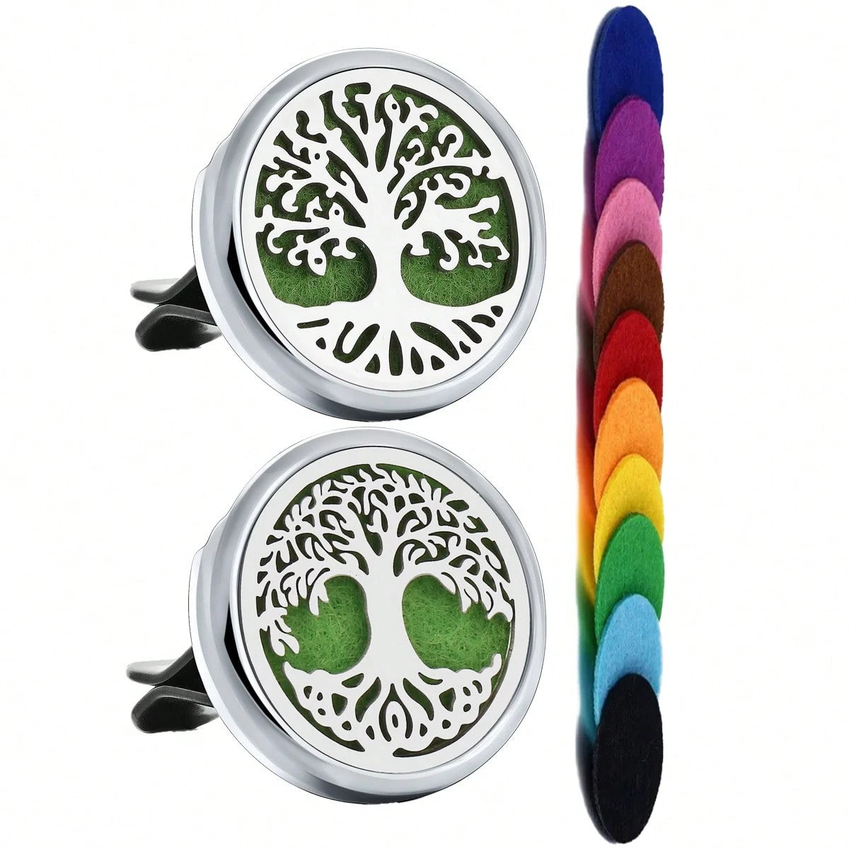 1pc Refillable Car Air Freshener Perfume Diffuser Clip, Auto Air Vent Car Interior Accessories, Car Aromatherapy Diffuser With 10pcs Pads