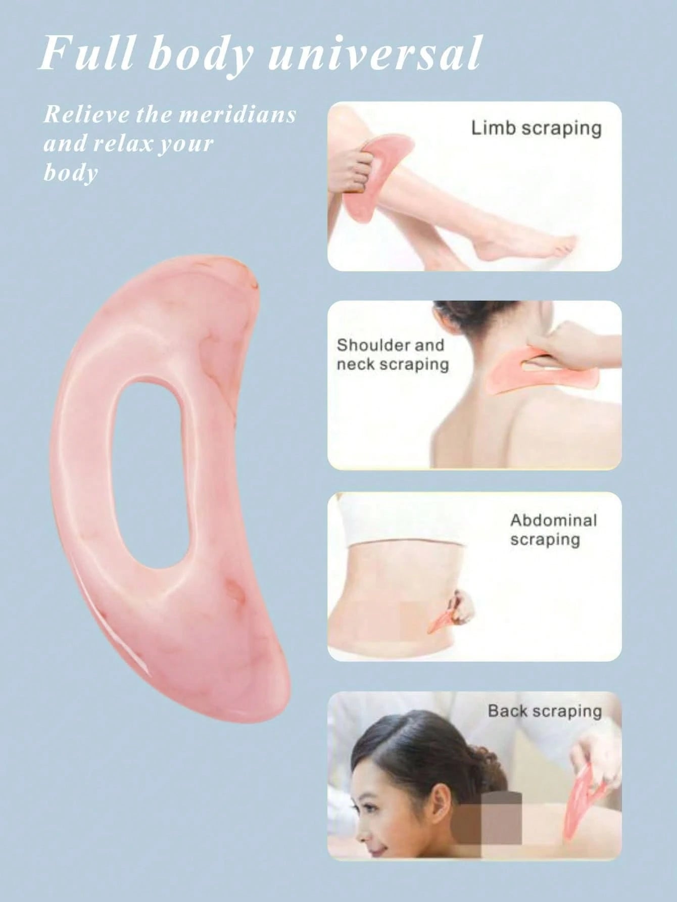 1pc Resin Neck Scraping Gua Sha Massage Board With Scraper, For Abdomen, Back, Limbs, Meridian, Full Body SPA Beauty Tool, ABS Scraping Gua Sha Board For Back And Face, Manual Reusable To Relax Muscle