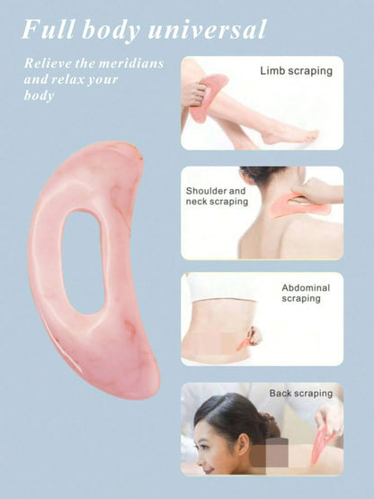 1pc Resin Neck Scraping Gua Sha Massage Board With Scraper, For Abdomen, Back, Limbs, Meridian, Full Body SPA Beauty Tool, ABS Scraping Gua Sha Board For Back And Face, Manual Reusable To Relax Muscle