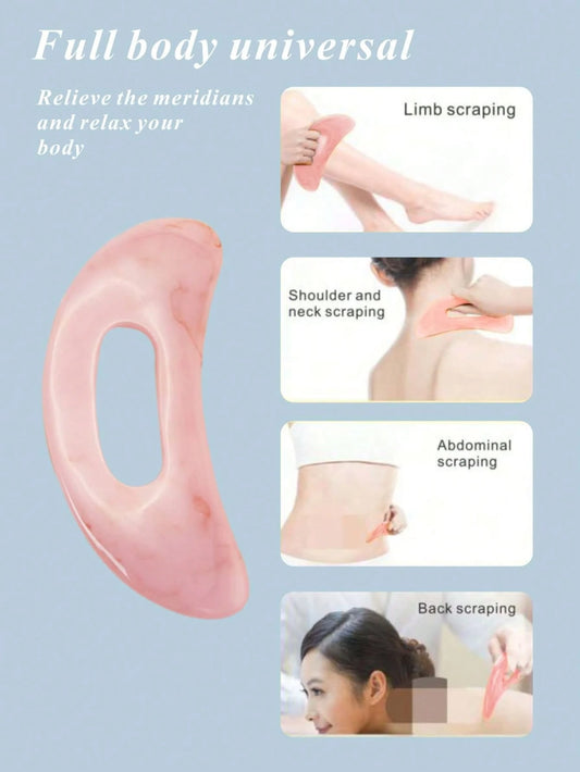 1pc Resin Neck Scraping Gua Sha Massage Board With Scraper, For Abdomen, Back, Limbs, Meridian, Full Body SPA Beauty Tool, ABS Scraping Gua Sha Board For Back And Face, Manual Reusable To Relax Muscle