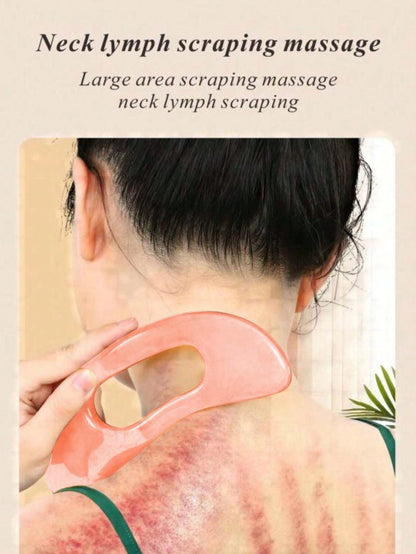 1pc Resin Neck Scraping Gua Sha Massage Board With Scraper, For Abdomen, Back, Limbs, Meridian, Full Body SPA Beauty Tool, ABS Scraping Gua Sha Board For Back And Face, Manual Reusable To Relax Muscle