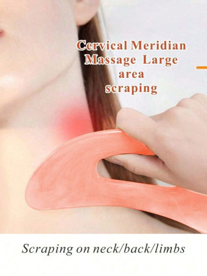 1pc Resin Neck Scraping Gua Sha Massage Board With Scraper, For Abdomen, Back, Limbs, Meridian, Full Body SPA Beauty Tool, ABS Scraping Gua Sha Board For Back And Face, Manual Reusable To Relax Muscle