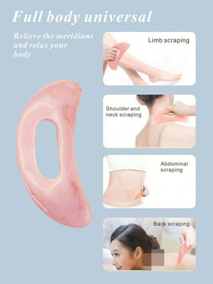 1pc Resin Neck Scraping Gua Sha Massage Board With Scraper, For Abdomen, Back, Limbs, Meridian, Full Body SPA Beauty Tool, ABS Scraping Gua Sha Board For Back And Face, Manual Reusable To Relax Muscle