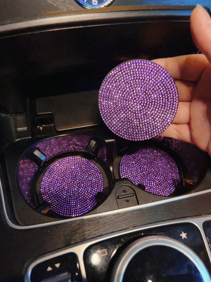 1pc Rhinestone Decor PVC Car Coaster