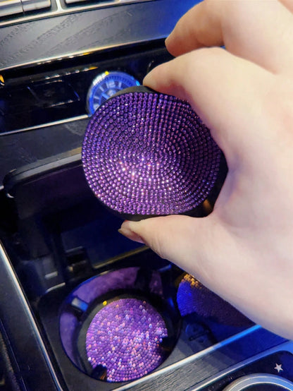 1pc Rhinestone Decor PVC Car Coaster