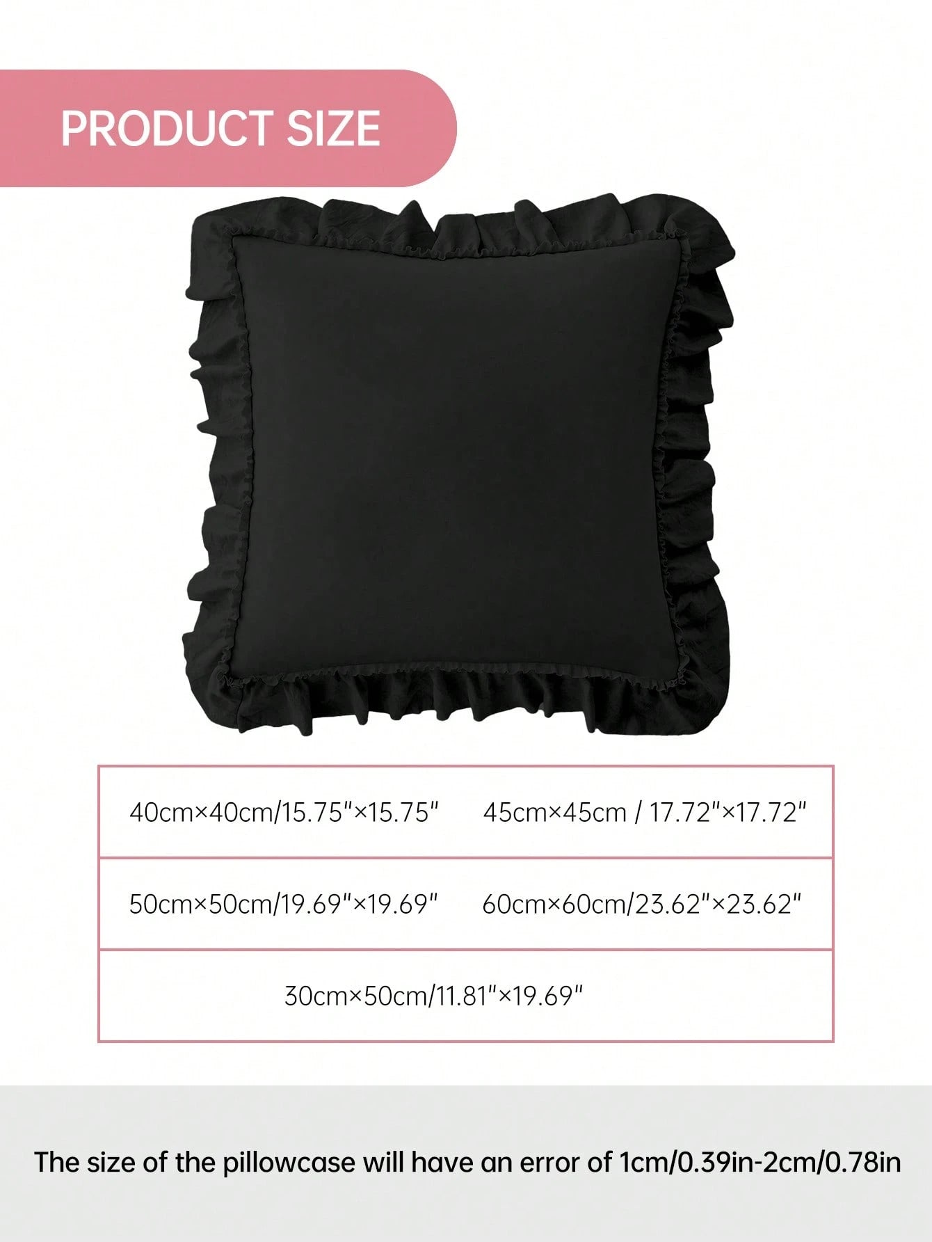 1pc Romantic French Style Ruffle Quilted Envelope Pillow Case (Insert Not Included), Fashionable Decorative Throw Pillow Cover For Bedroom/Dorm/Sofa/Bench, Gift For Partner And Friends, Machine Washab