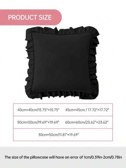 1pc Romantic French Style Ruffle Quilted Envelope Pillow Case (Insert Not Included), Fashionable Decorative Throw Pillow Cover For Bedroom/Dorm/Sofa/Bench, Gift For Partner And Friends, Machine Washab