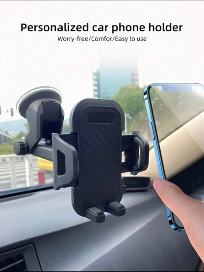 1pc Rotatable Suction Cup Car Phone Holder, Windshield/Dashboard Mount Compatible With IPhone/Android, Washable & Reusable