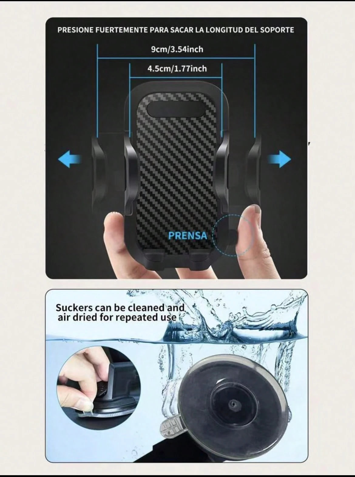 1pc Rotatable Suction Cup Car Phone Holder, Windshield/Dashboard Mount Compatible With IPhone/Android, Washable & Reusable