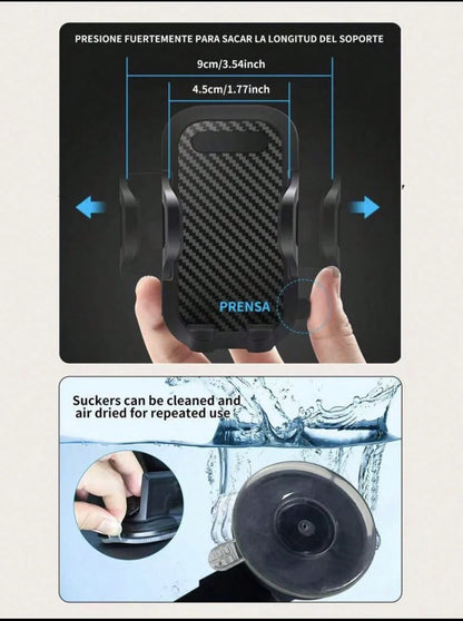 1pc Rotatable Suction Cup Car Phone Holder, Windshield/Dashboard Mount Compatible With IPhone/Android, Washable & Reusable