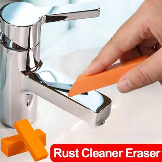 1pc Rubber Cleaning Eraser, Limescale Eraser, Bathroom Kitchen Cleaning Tool, Orange Rectangle Pot Cleaning Rubber For Household