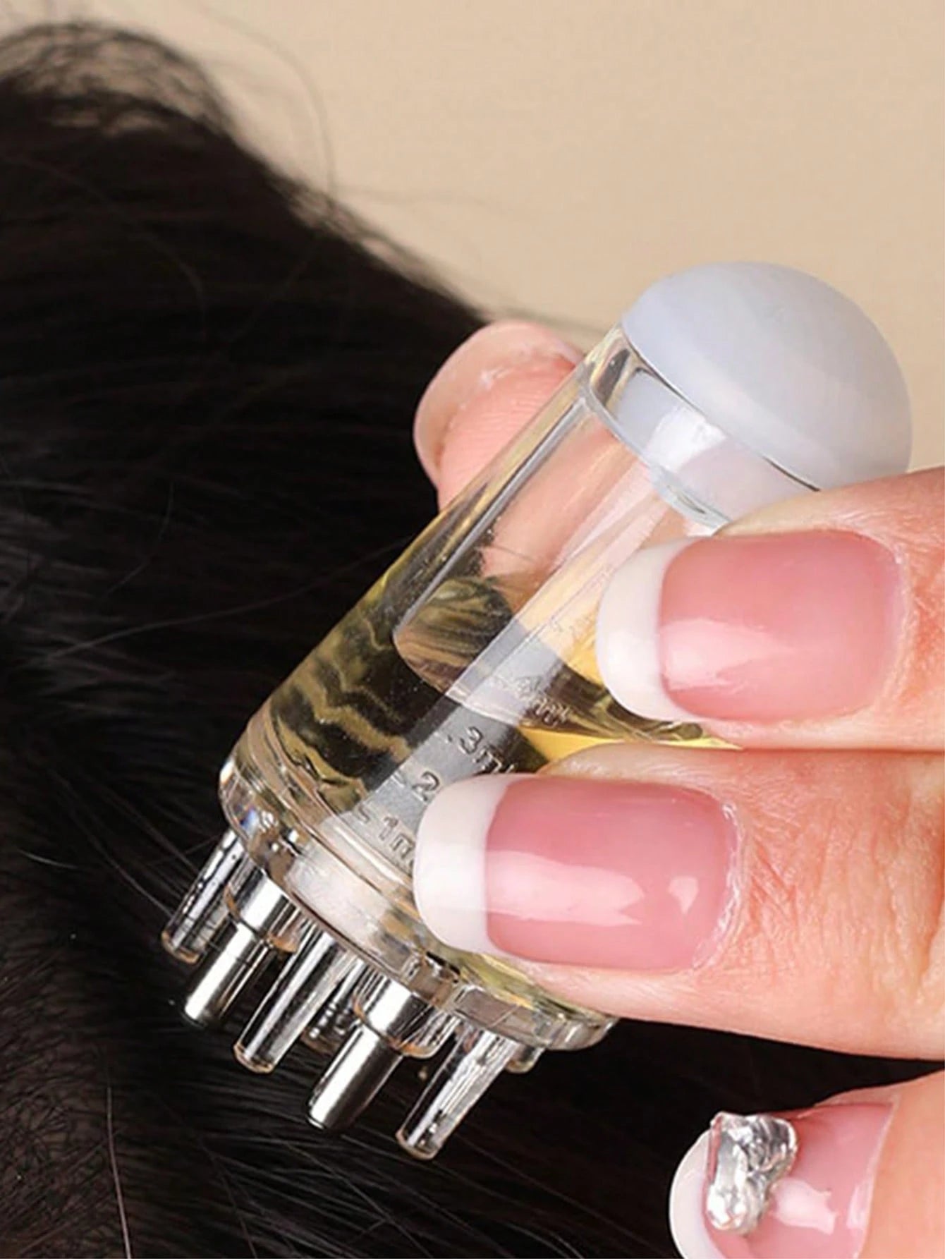 1pc Scalp Oil Massage Brush, Multi-Functional Hair Serum Applicator Bottle With Roller Ball, Precision Teeth For Applying Liquid (6ml Capacity), Suitable For Hair Growth Essence, Oil And Treatment Pro