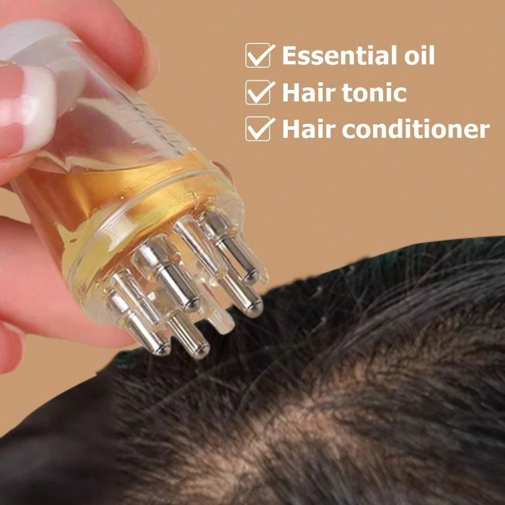 1pc Scalp Oil Massage Brush, Multi-Functional Hair Serum Applicator Bottle With Roller Ball, Precision Teeth For Applying Liquid (6ml Capacity), Suitable For Hair Growth Essence, Oil And Treatment Pro