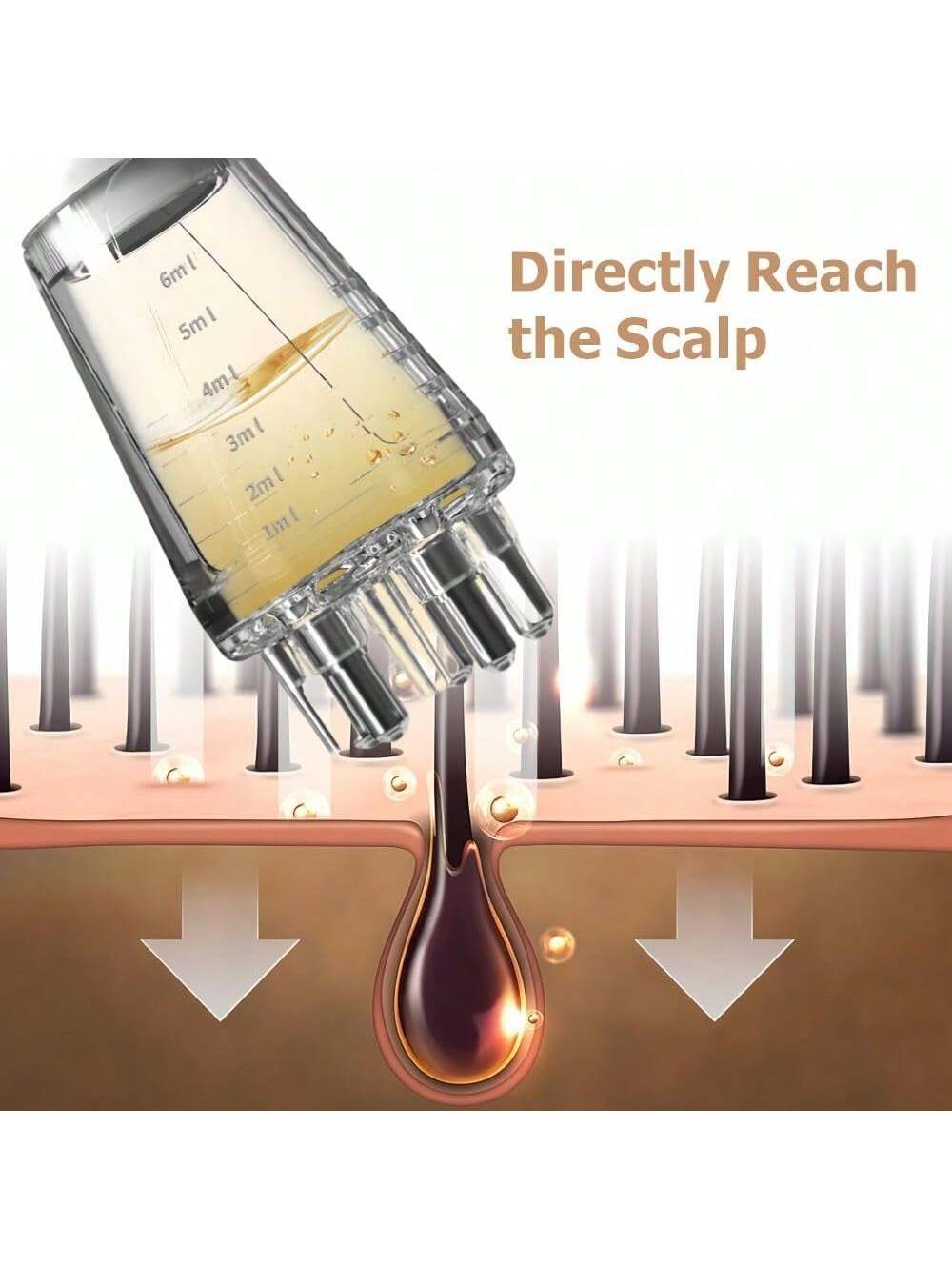 1pc Scalp Oil Massage Brush, Multi-Functional Hair Serum Applicator Bottle With Roller Ball, Precision Teeth For Applying Liquid (6ml Capacity), Suitable For Hair Growth Essence, Oil And Treatment Pro