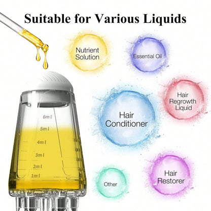 1pc Scalp Oil Massage Brush, Multi-Functional Hair Serum Applicator Bottle With Roller Ball, Precision Teeth For Applying Liquid (6ml Capacity), Suitable For Hair Growth Essence, Oil And Treatment Pro