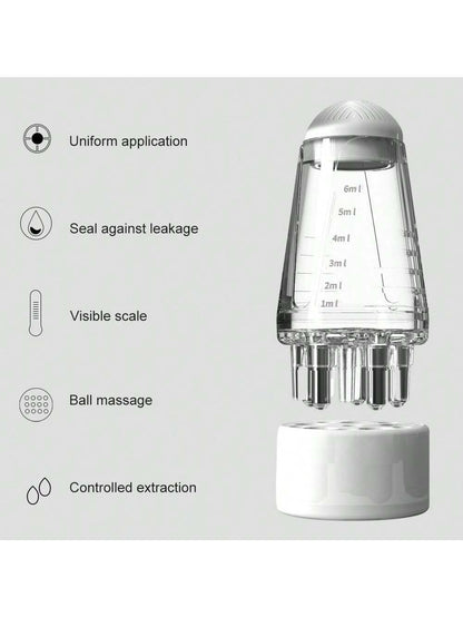 1pc Scalp Oil Massage Brush, Multi-Functional Hair Serum Applicator Bottle With Roller Ball, Precision Teeth For Applying Liquid (6ml Capacity), Suitable For Hair Growth Essence, Oil And Treatment Pro