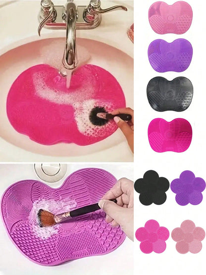 1pc Silicone Apple Scrub Pad With Suction Cup Silicone Scrub Pad Beauty Tool Scrub Pad Makeup Brush Cleaning Pad,Giveaways