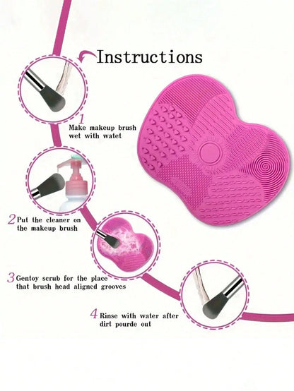 1pc Silicone Apple Scrub Pad With Suction Cup Silicone Scrub Pad Beauty Tool Scrub Pad Makeup Brush Cleaning Pad,Giveaways