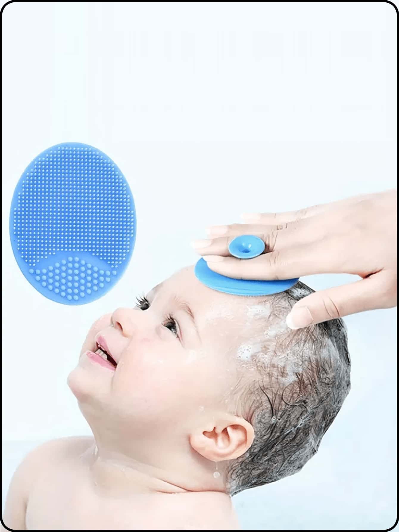 1pc Soft Silicone Baby Bath Brush- Gentle Soothing Skin Massage Brush- Ideal Bathing Essential For Moms, Designed Not To Hurt Nails