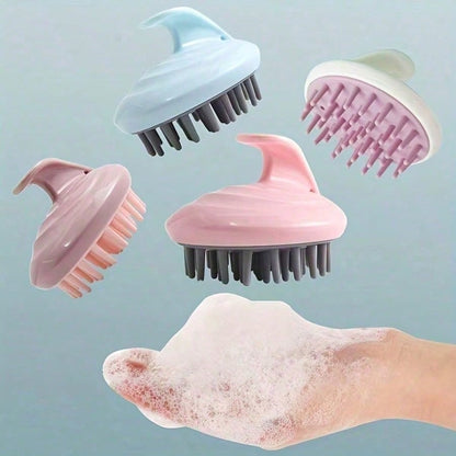 1pc Soft Silicone Hair Scalp Massager, Wet & Dry Shampoo Brush For Deep Cleaning & Exfoliating, Handheld Head Scrubber Shower Essential For Men & Women