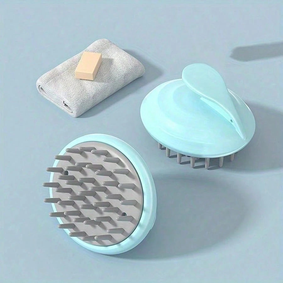 1pc Soft Silicone Hair Scalp Massager, Wet & Dry Shampoo Brush For Deep Cleaning & Exfoliating, Handheld Head Scrubber Shower Essential For Men & Women