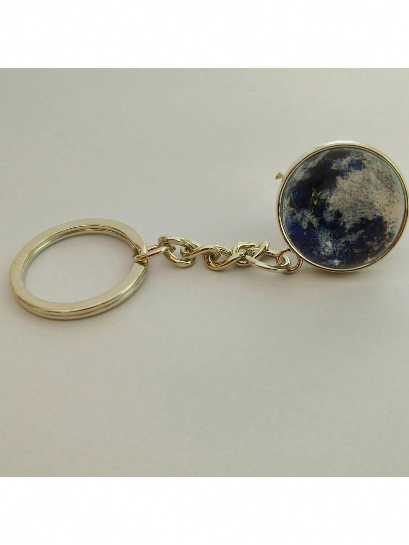 1pc Solar System Planet Keychain, Moon, Mercury, Mars Double-Sided Glass Ball Fashionable Galaxy Nebula Keychain Pendant, Suitable For Back To School Supplies, Keychain Lanyard, Thank You Gift, Teache