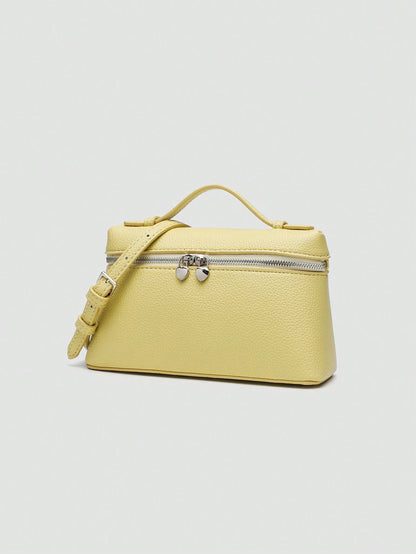 1pc Solid Color Litchi Grain PU Square Crossbody Bag, Small Purse For Women, Suitable For Everyday Fashion Matching Outfits