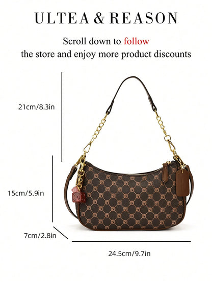 1pc Solid Color PU Leather New Women's Backpack, One Shoulder Bag, Crossbody Bag, Fashion Crescent-Shaped Handbag, Suitable For Commuting, Shopping, Dating