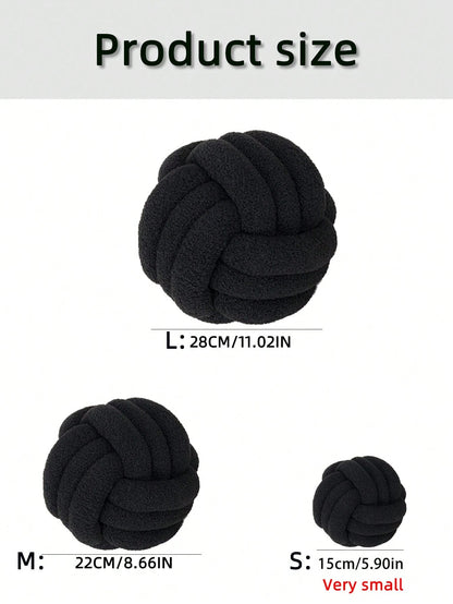 1pc Solid Color Versatile 3-Strand Hand-Woven Ball, Decorative Pillow, Sofa Coffee Table Decor Ornament, Bedroom Bedside Decorative Pillow, Caramel