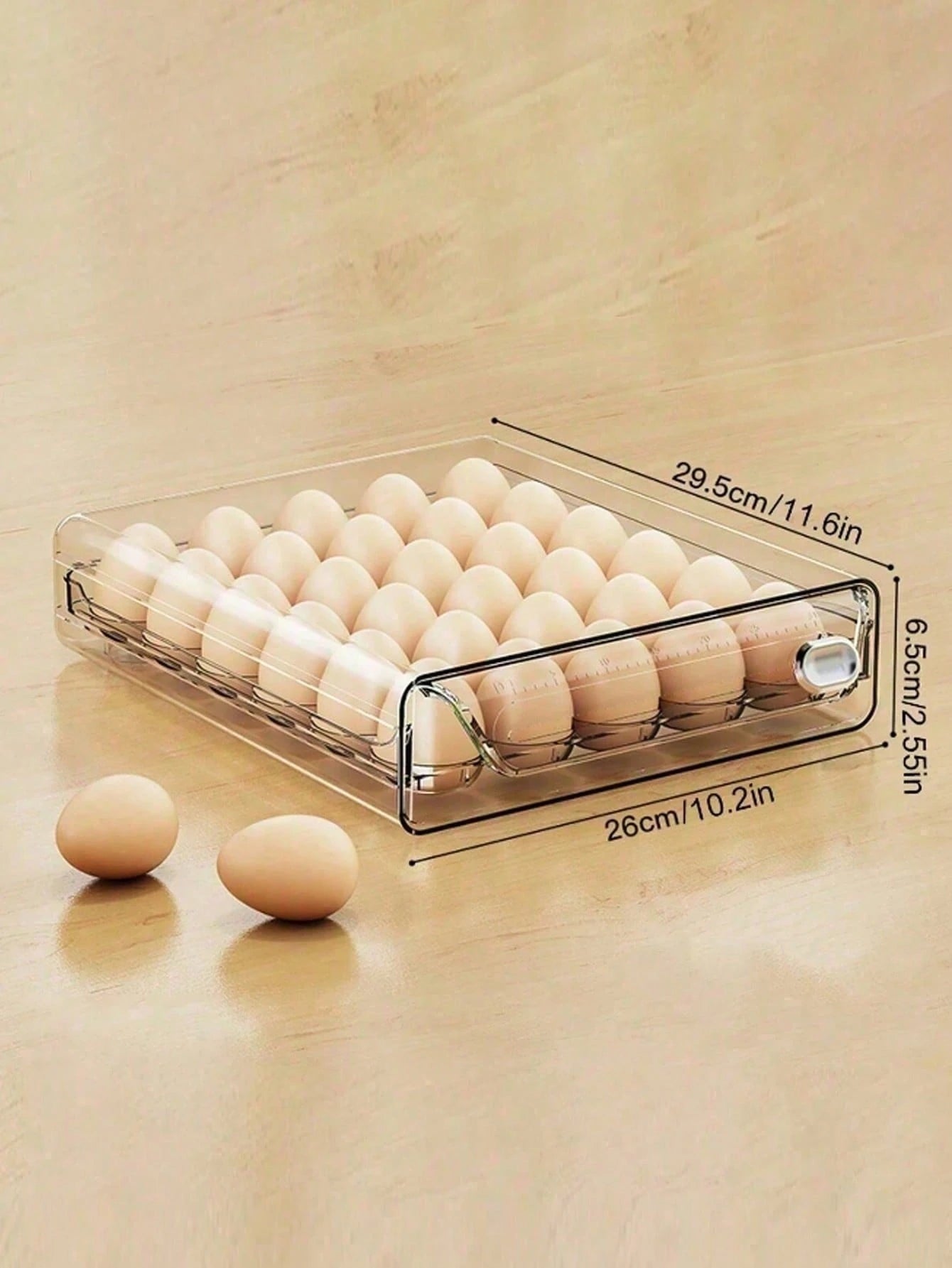 1pc Space-Saving Single/Double-Layer Refrigerator Egg Storage Box, Durable And Washable Plastic, Transparent Fresh-Keeping Storage Box, Multi-Layer Egg Tray Container, Stackable Egg Holder For Fridge