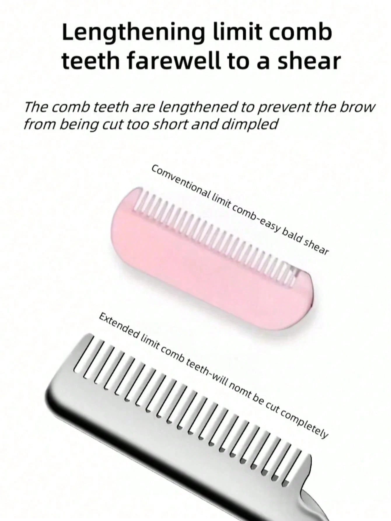 1pc Stainless Steel Eyebrow Comb Scissors, Suitable For Trimming Eyebrows, Bangs, Hair Ends, Sideburns, Etc.