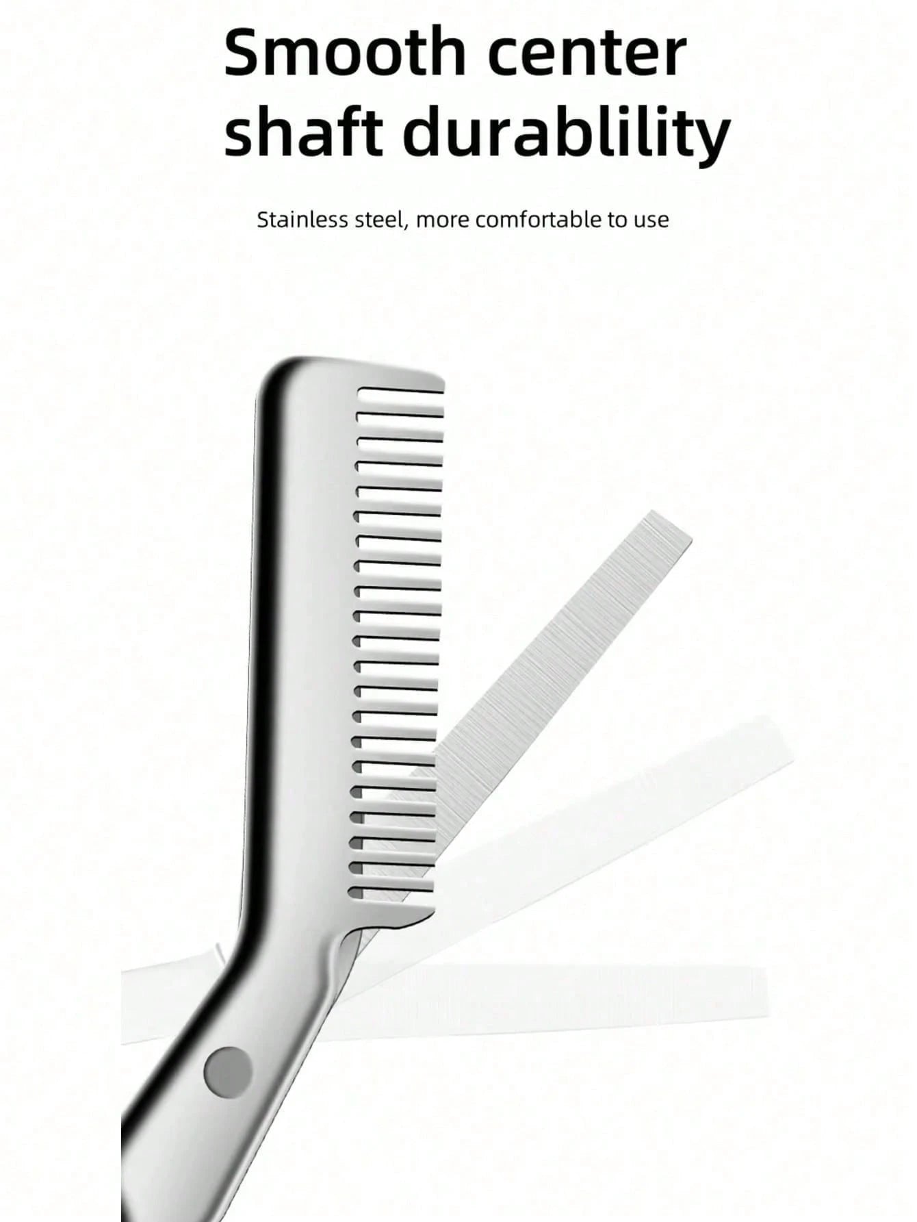 1pc Stainless Steel Eyebrow Comb Scissors, Suitable For Trimming Eyebrows, Bangs, Hair Ends, Sideburns, Etc.