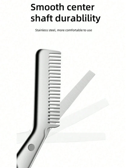 1pc Stainless Steel Eyebrow Comb Scissors, Suitable For Trimming Eyebrows, Bangs, Hair Ends, Sideburns, Etc.