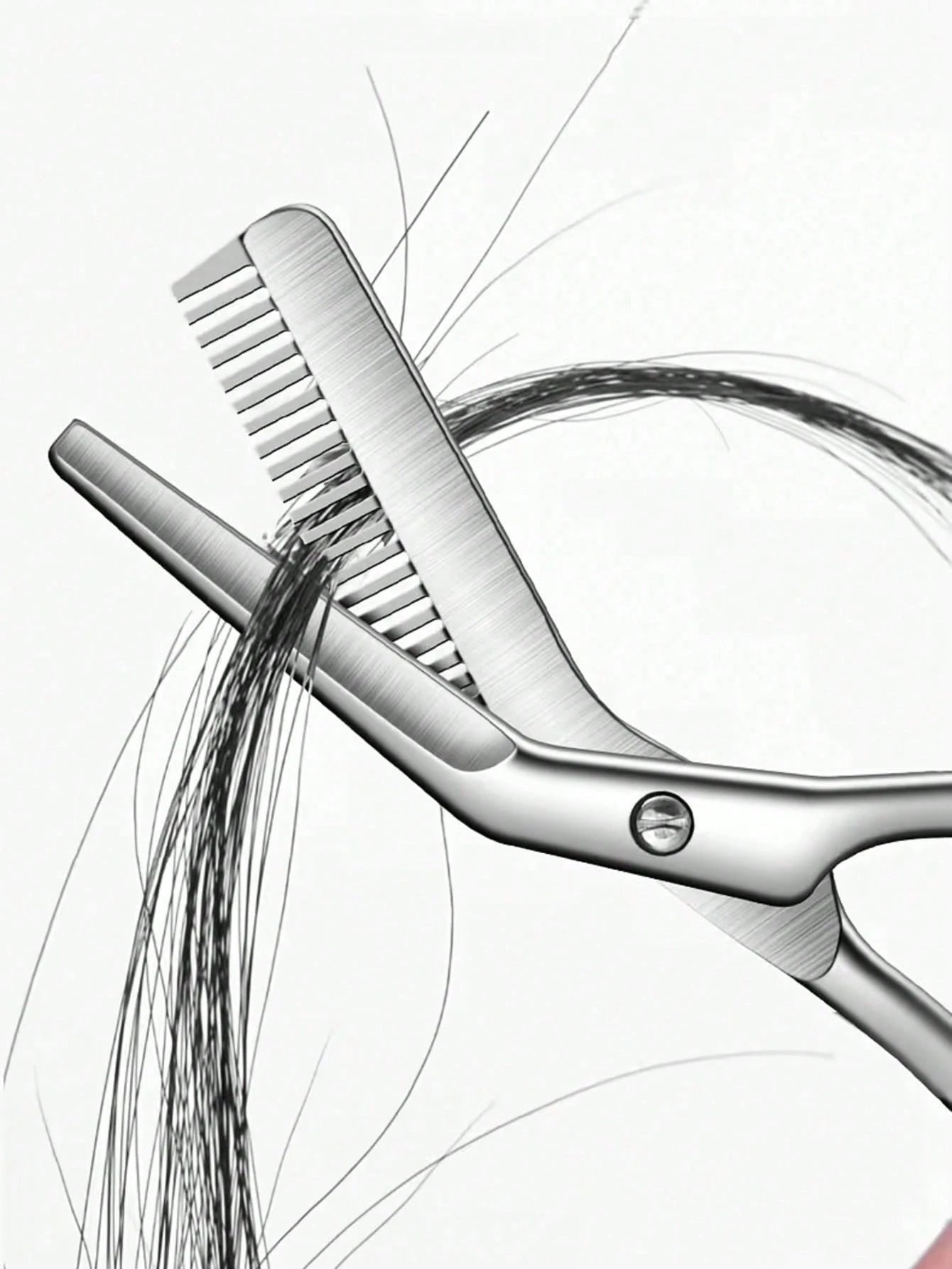 1pc Stainless Steel Eyebrow Comb Scissors, Suitable For Trimming Eyebrows, Bangs, Hair Ends, Sideburns, Etc.