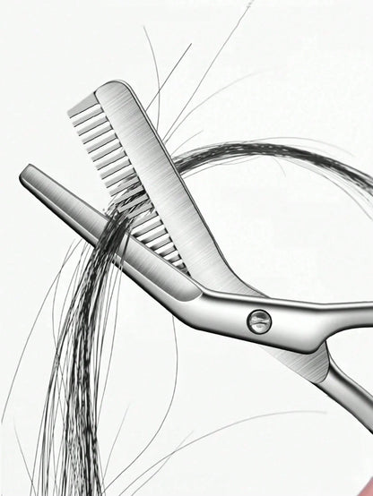 1pc Stainless Steel Eyebrow Comb Scissors, Suitable For Trimming Eyebrows, Bangs, Hair Ends, Sideburns, Etc.