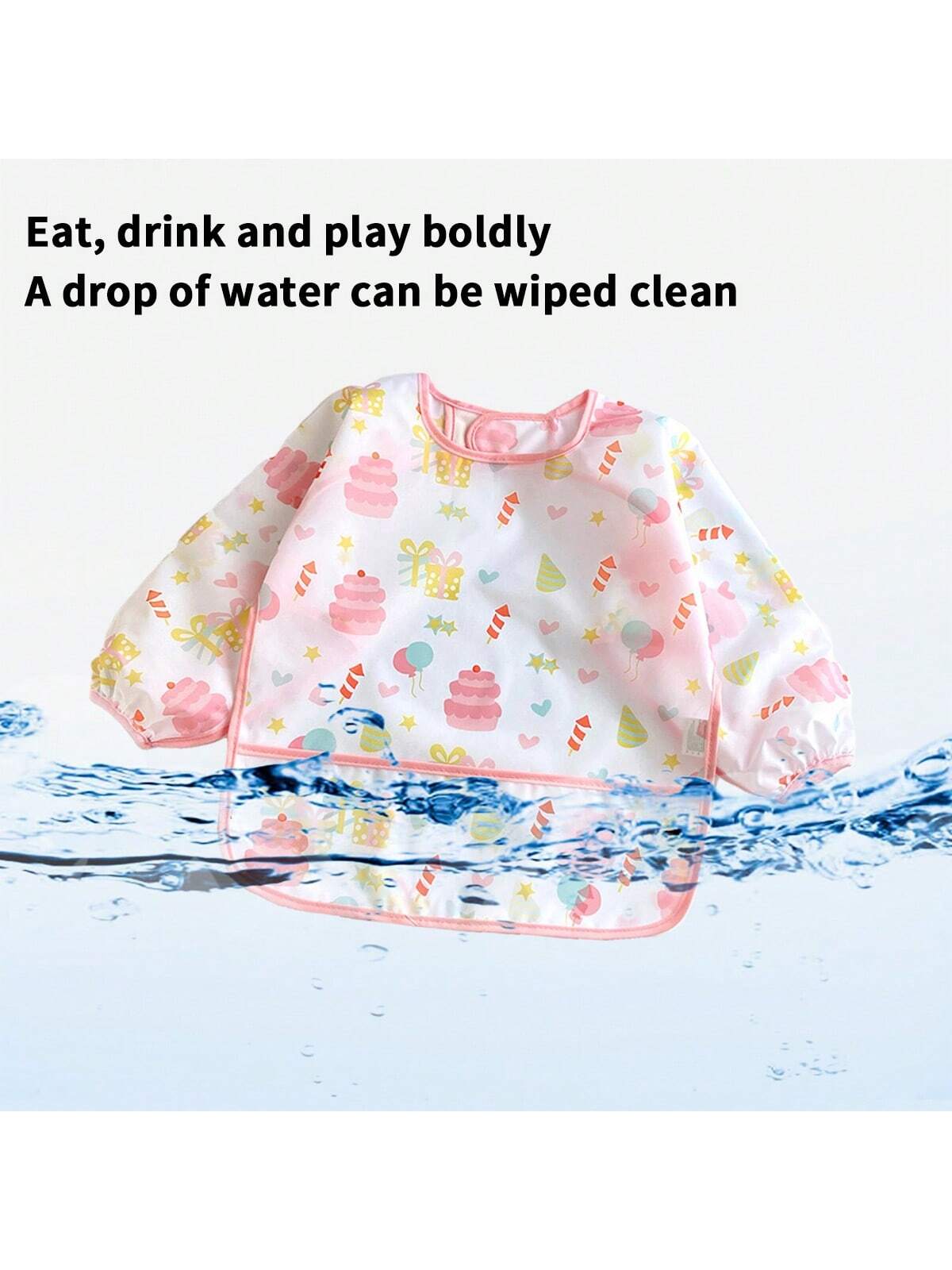1pc Summer Breathable Lightweight Baby Bib Apron, Infant Feeding Smock, Unisex Toddler Cartoon Print Bib, (Note: Bib Cannot Be Machine Washed Or Ironed, Suitable For Infants/Toddlers 1-3 Years Old, He