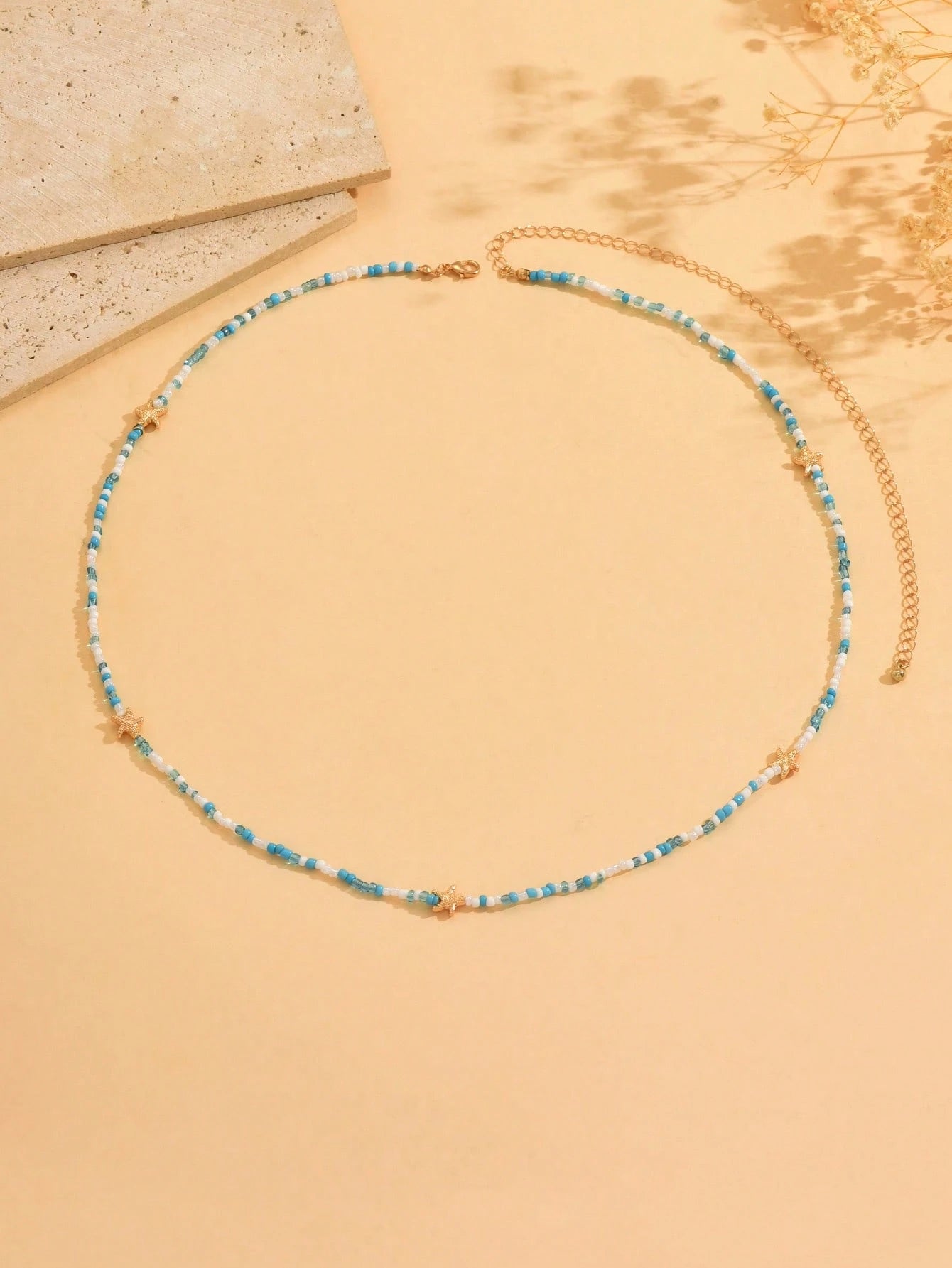 1pc Summer Vacation Ocean Style Starfish Decor Waist Chain, Handmade Beaded Waist Belt, Fashionable Body Jewelry Suitable For Women's Daily Outfit, Beach Party, Date, Music Festival. The Color Of The