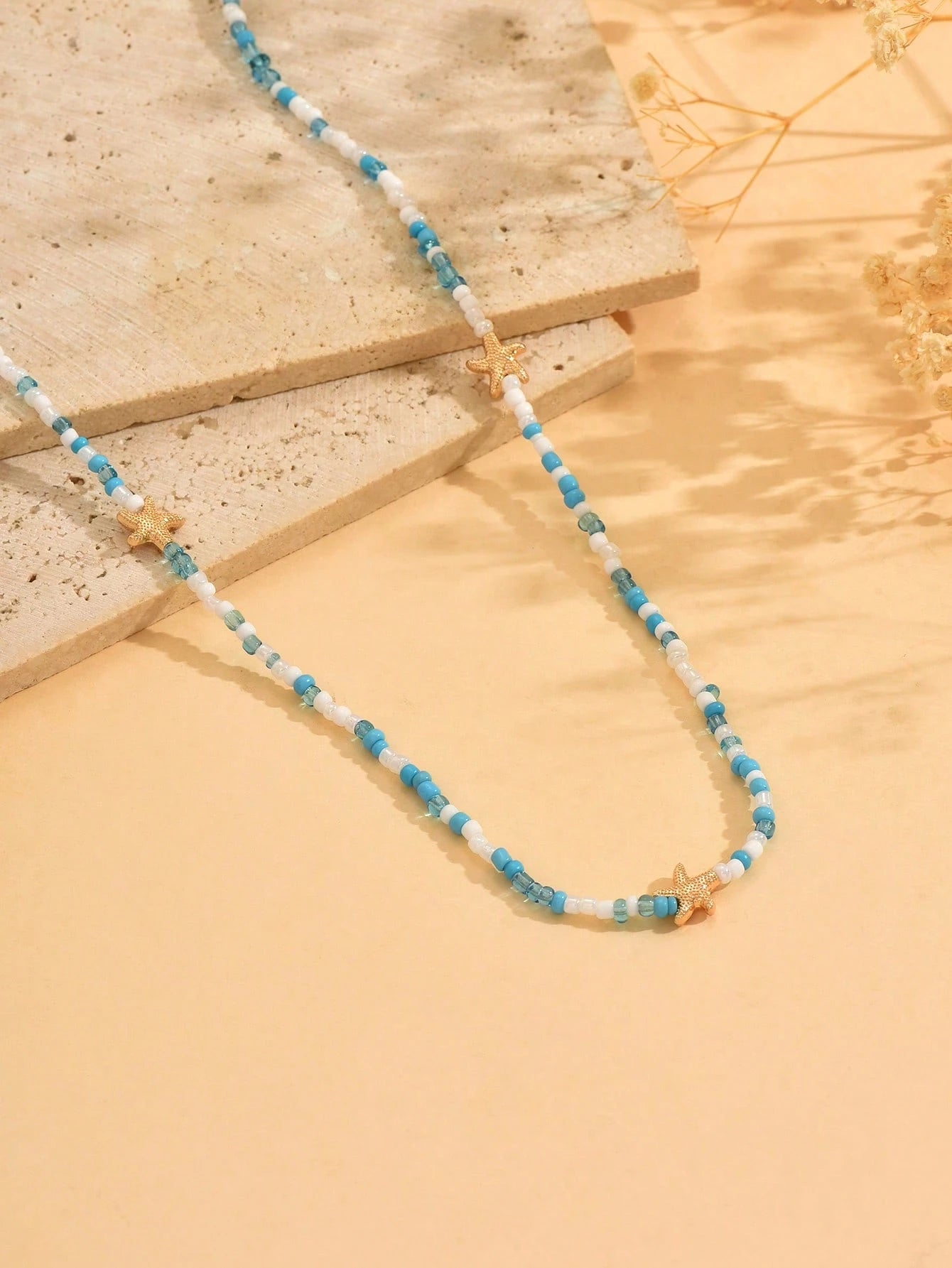 1pc Summer Vacation Ocean Style Starfish Decor Waist Chain, Handmade Beaded Waist Belt, Fashionable Body Jewelry Suitable For Women's Daily Outfit, Beach Party, Date, Music Festival. The Color Of The